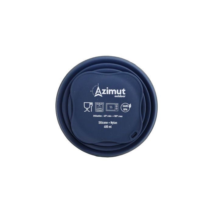 Tazza pieghevole da 480 ml, blu notte - Piatto - Vetro | Azimut Outdoor Camping and Camping Equipment