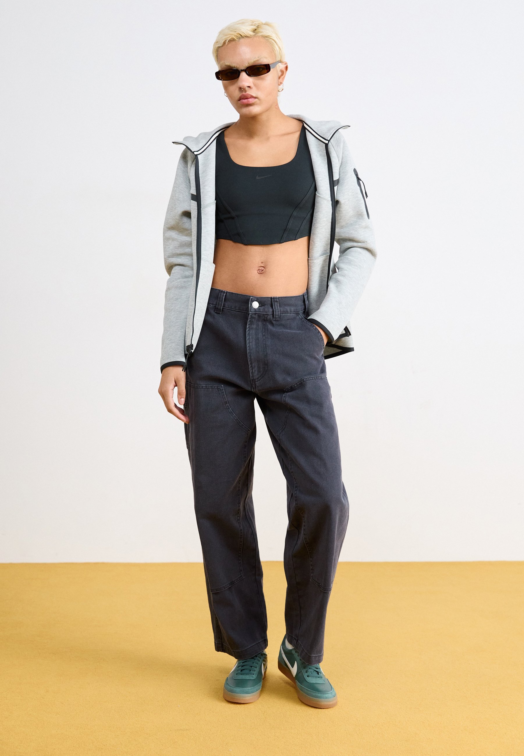 Nike Sportswear SPORTSWEAR TECH FLEECE WINDRUNNER - Sweatshirt met rits - donkergrijs gemêleerd/zwart