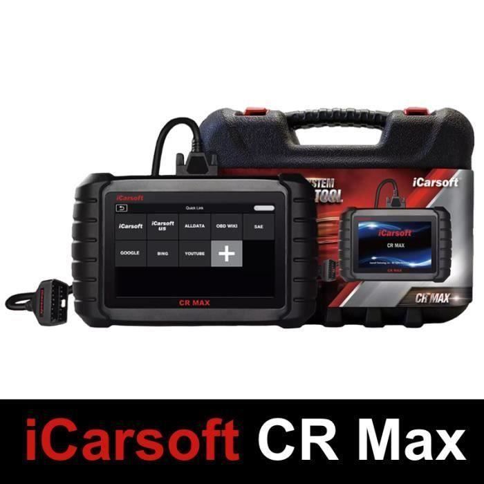 Ferramenta de diagnóstico automotivo - ICARSOFT - CR Max - Tela sensível ao toque de 7 polegadas - OBD2 multimarcas - Universal