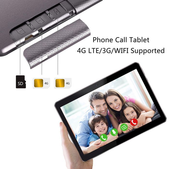 TOSCIDO 10,1 tuuman tabletti, 36 Gt + 128 Gt, Android 14, kahdeksanydinsuoritin, 4G LTE/SIM/WiFi, 8000 mAh, näppäimistöllä, hiirellä ja kuulokkeilla, harmaa