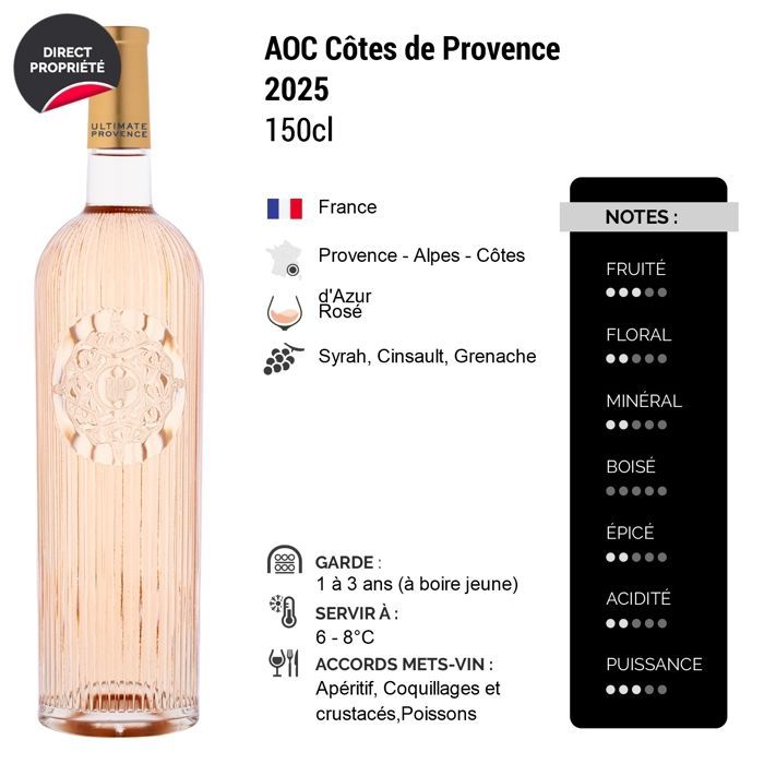 Ultimate Provence Côtes de Provence Magnum 2025 - Vinho Rosé (3x150cl)