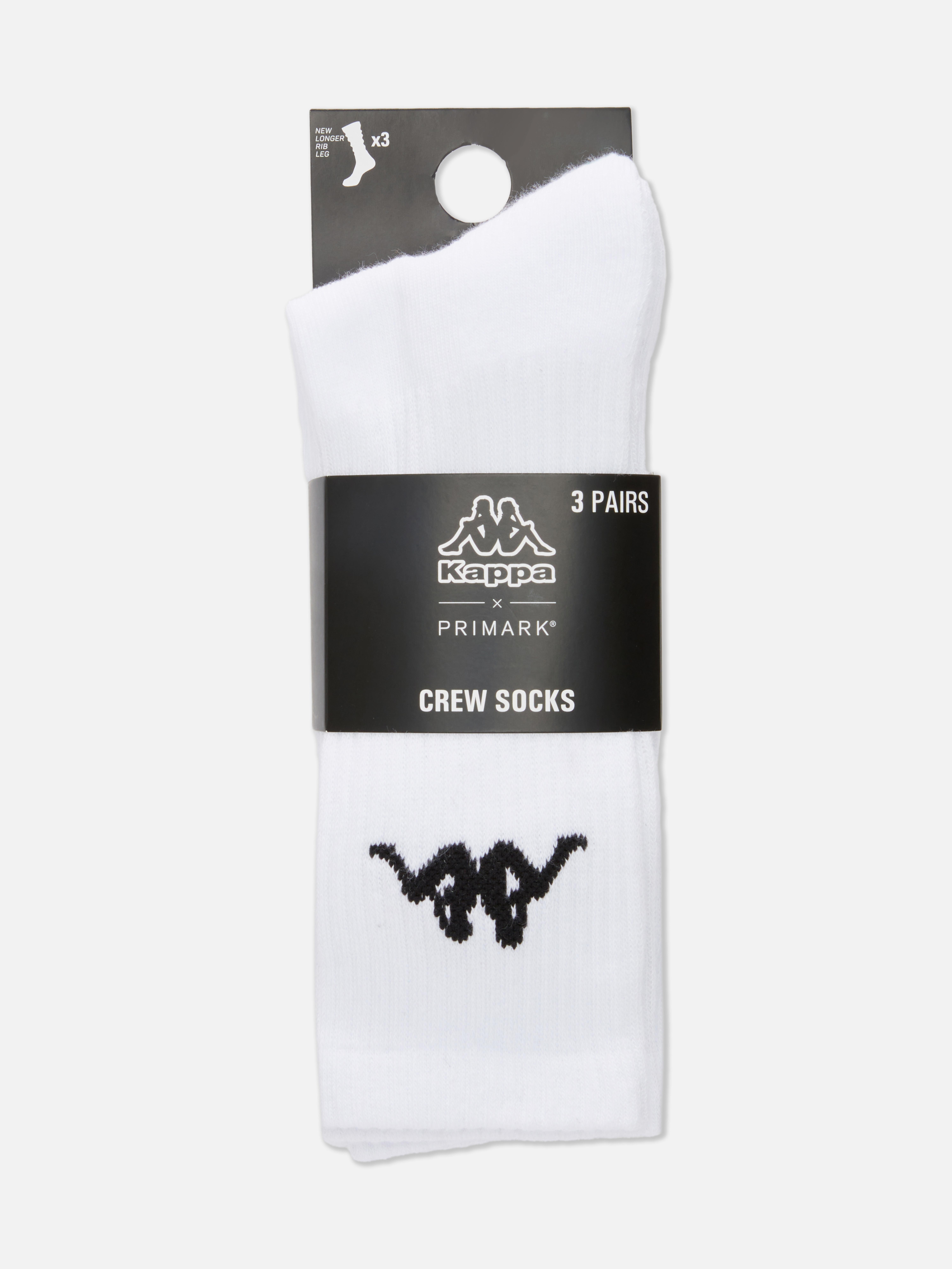 Șosete până la jumătatea gambei Kappa x Primark, 3 perechi Trei perechi de șosete Kappa cu manșete cu nervuri și logo-ul emblematic Omini