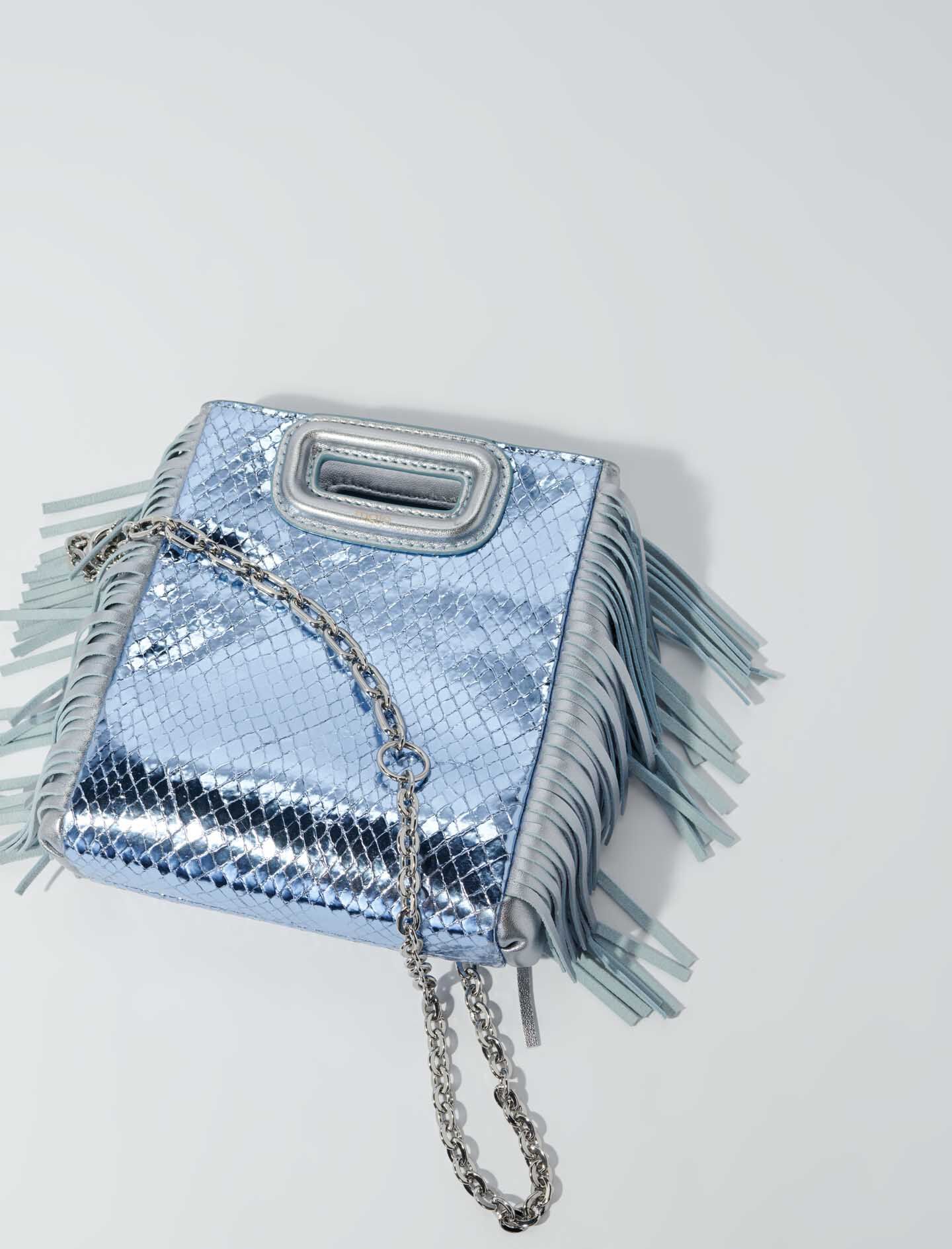 Metallinen Python Mini Bag M - Vaaleansininen
