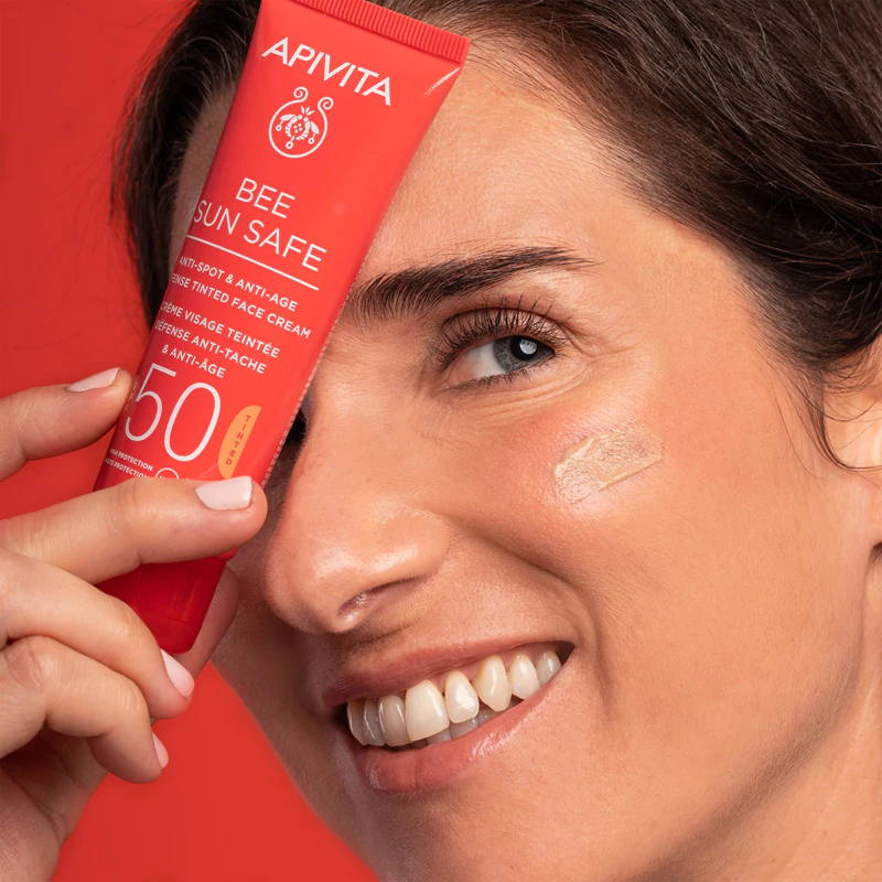Apivita Bee Sun Safe Anti-Spot and Anti-Age Tinted Face Cream SPF50