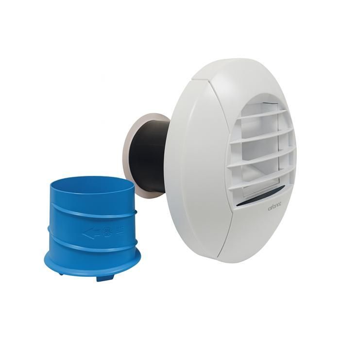 Rejilla de ventilación para baño, HYGRO B 80 mm - ATLANTIC - Regulación continua del flujo de aire - Blanca