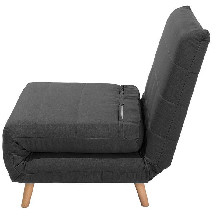 Beliani - Canapé convertible en tissu gris foncé SETTEN