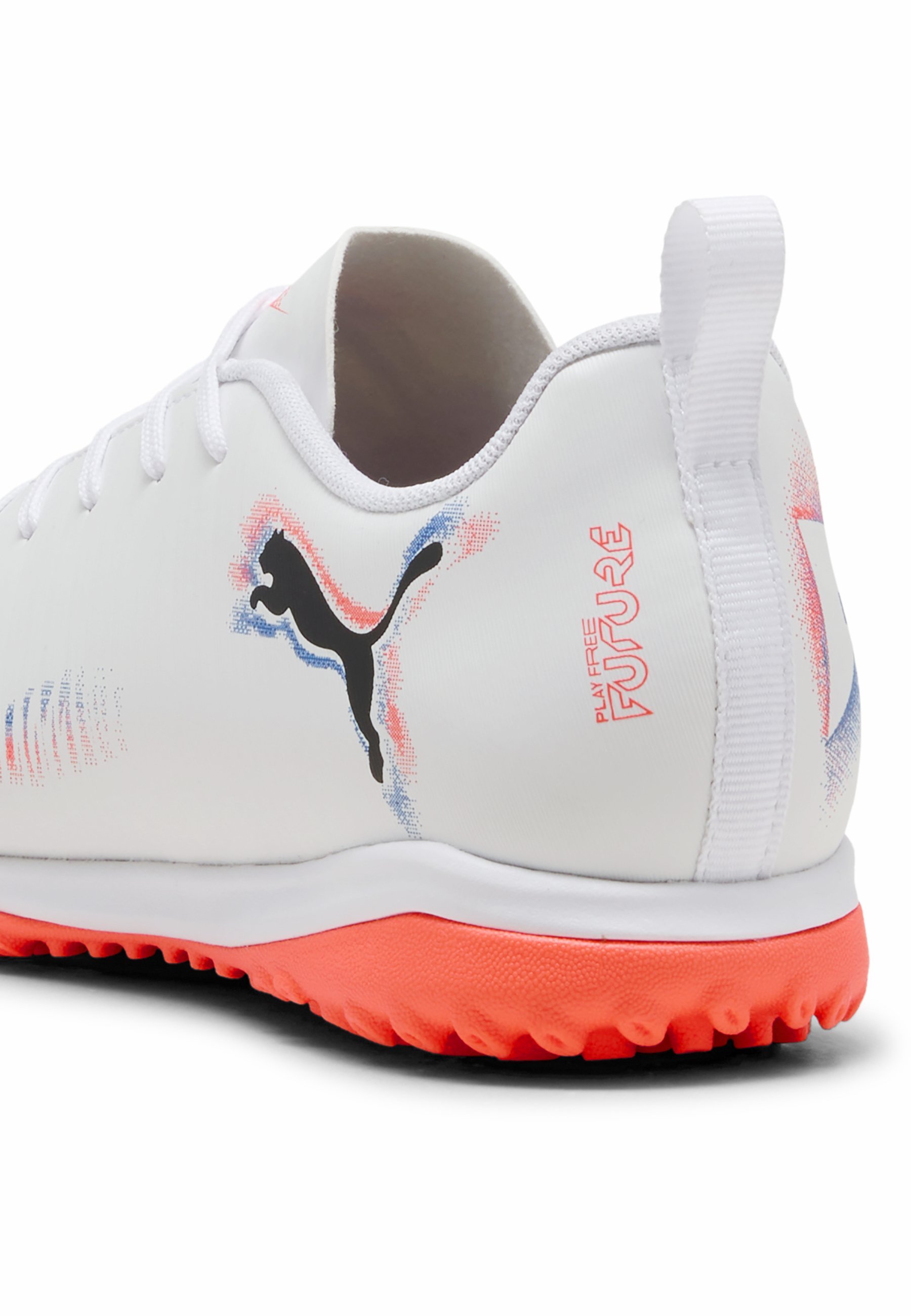 Puma FUTURE 8 PLAY MID - Zaalvoetbalschoenen - wit-zwart-lichtrood