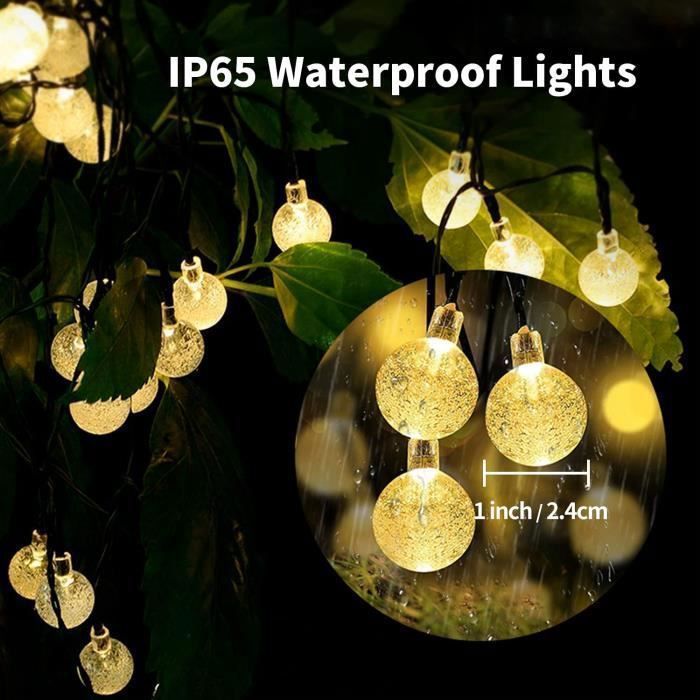 Cordão de luzes solares LED multicoloridas de 7 metros com 8 modos e 50 lâmpadas, IP65, para decoração de interiores e exteriores.