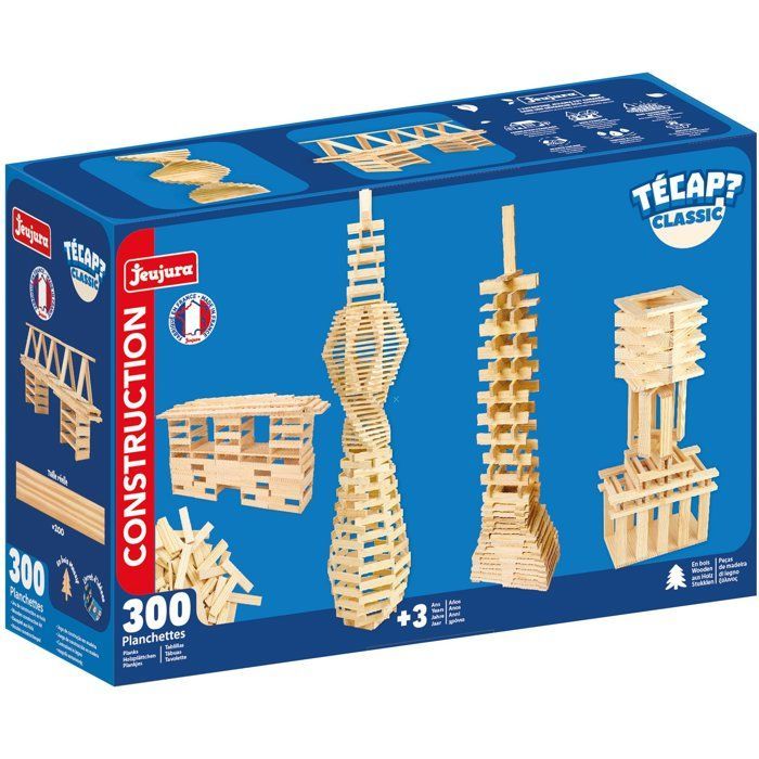 JEUJURA - Wooden Construction Set - TECAP Classic - 300 pieces - Ages 3+