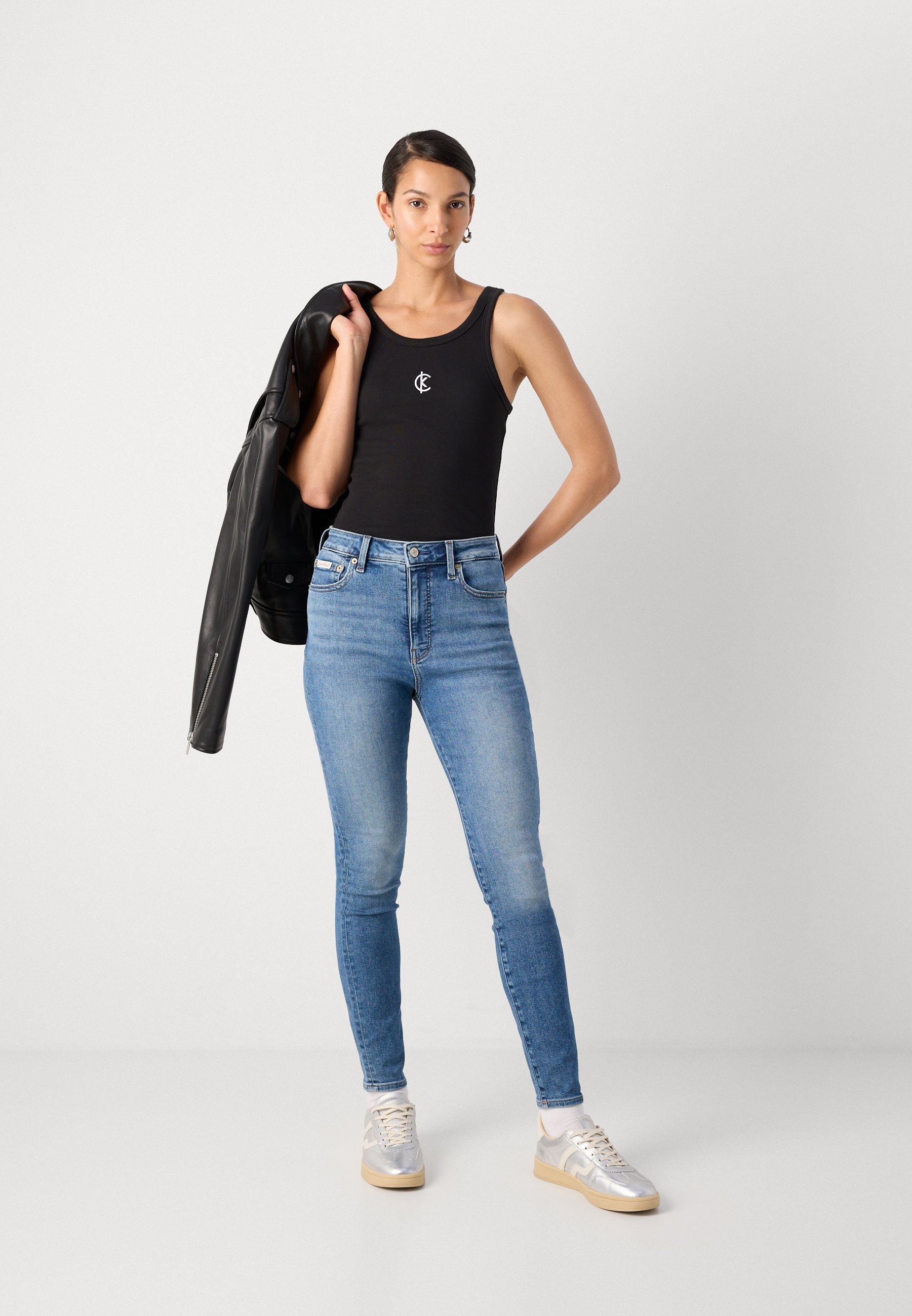 Jean Calvin Klein taille haute - Coupe skinny - Vintage Avenue