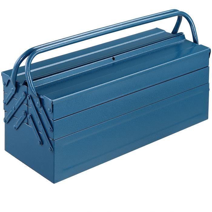 Praktischer Werkzeugkasten aus Stahl – blau – 580 x 220 x 210 mm