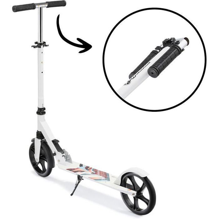 Children's Scooter 100kg max - HYPERMOTION - Winter Fox - Foldable - Adjustable Handlebar 85-95cm - ABEC 7