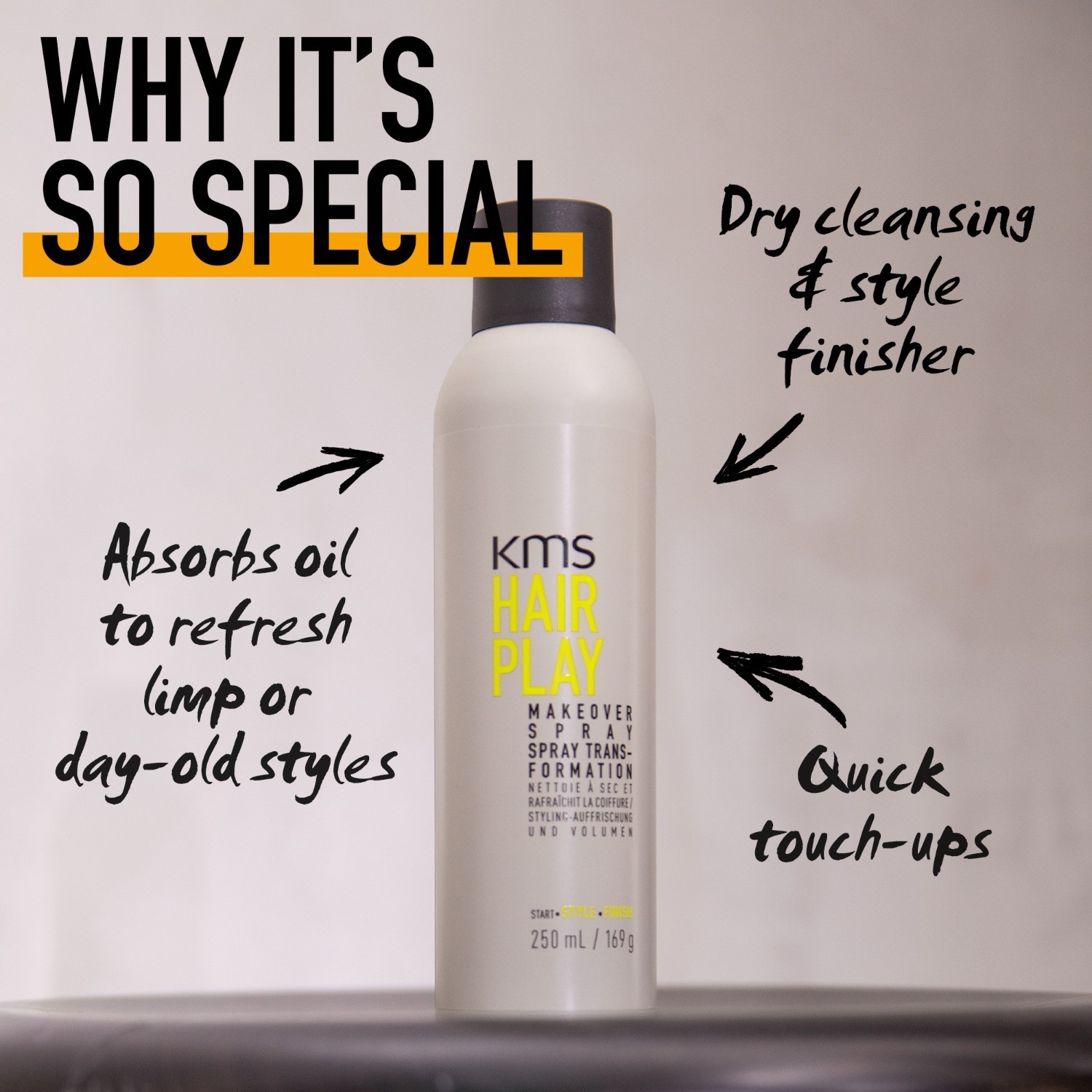 KMS plaukų lakas HAIRPLAY makiažo valiklis - 250 ml