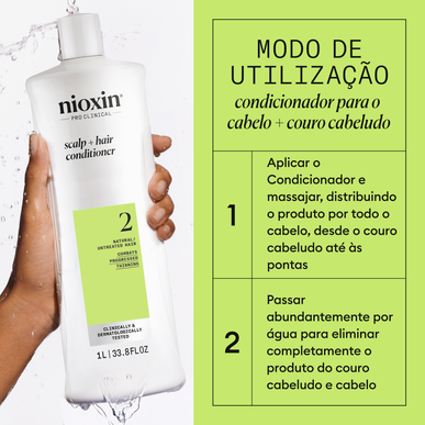 Nioxin Professionals Balsam Hodebunn 2 Naturlig Ubehandlet Hårbalsam Naturlig Hårvolum 1000 ml 1000 ml