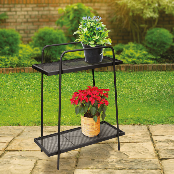 Modern flower shelf, black
