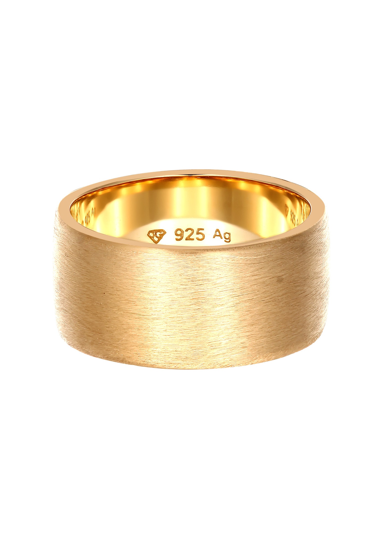 Elli Femmes Bande Large Mat Brossé Basique en Argent Sterling 925