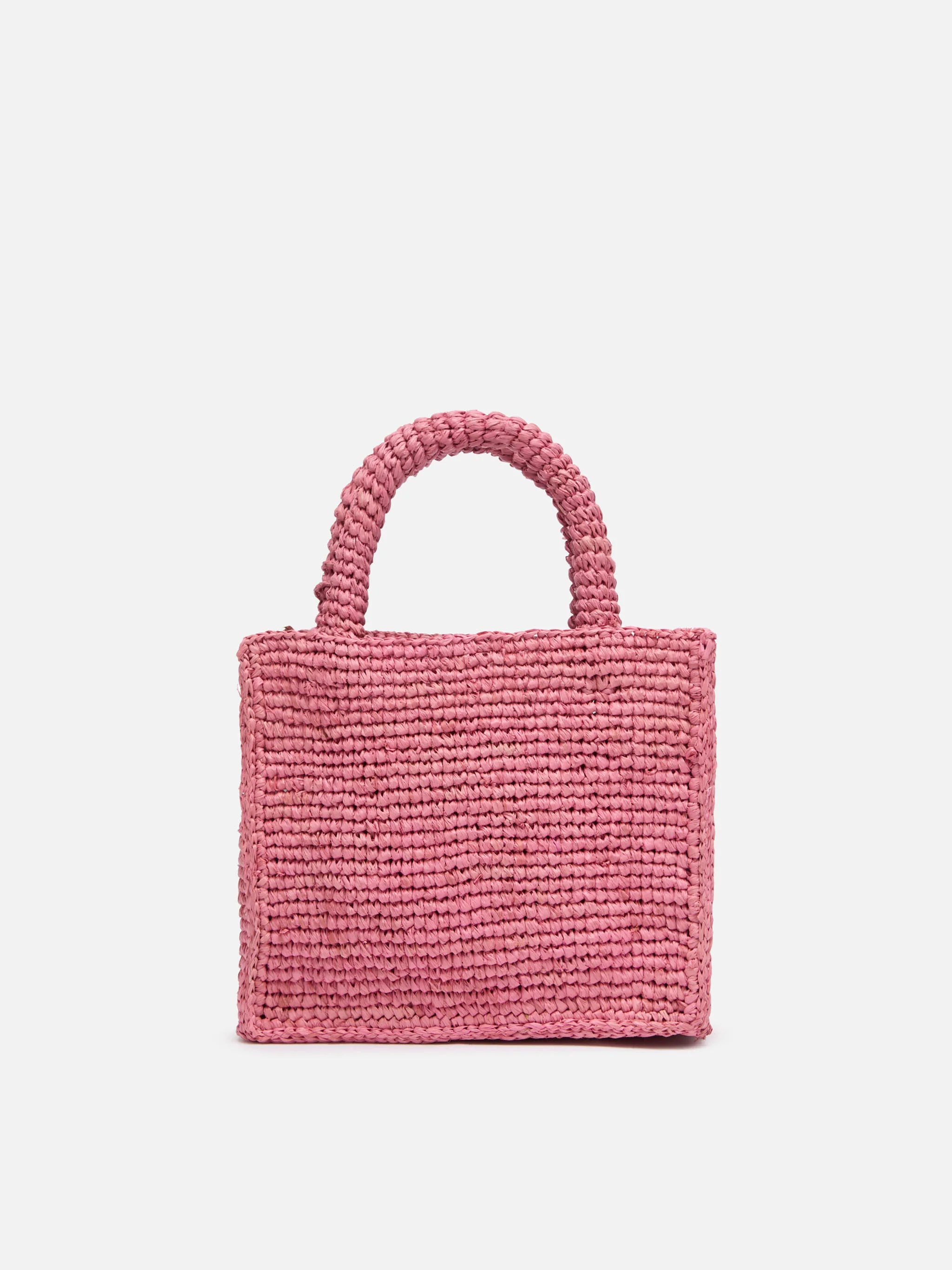 Mini-Kosmetiktasche aus rosa Bast mit Saint-Barth-Stickerei