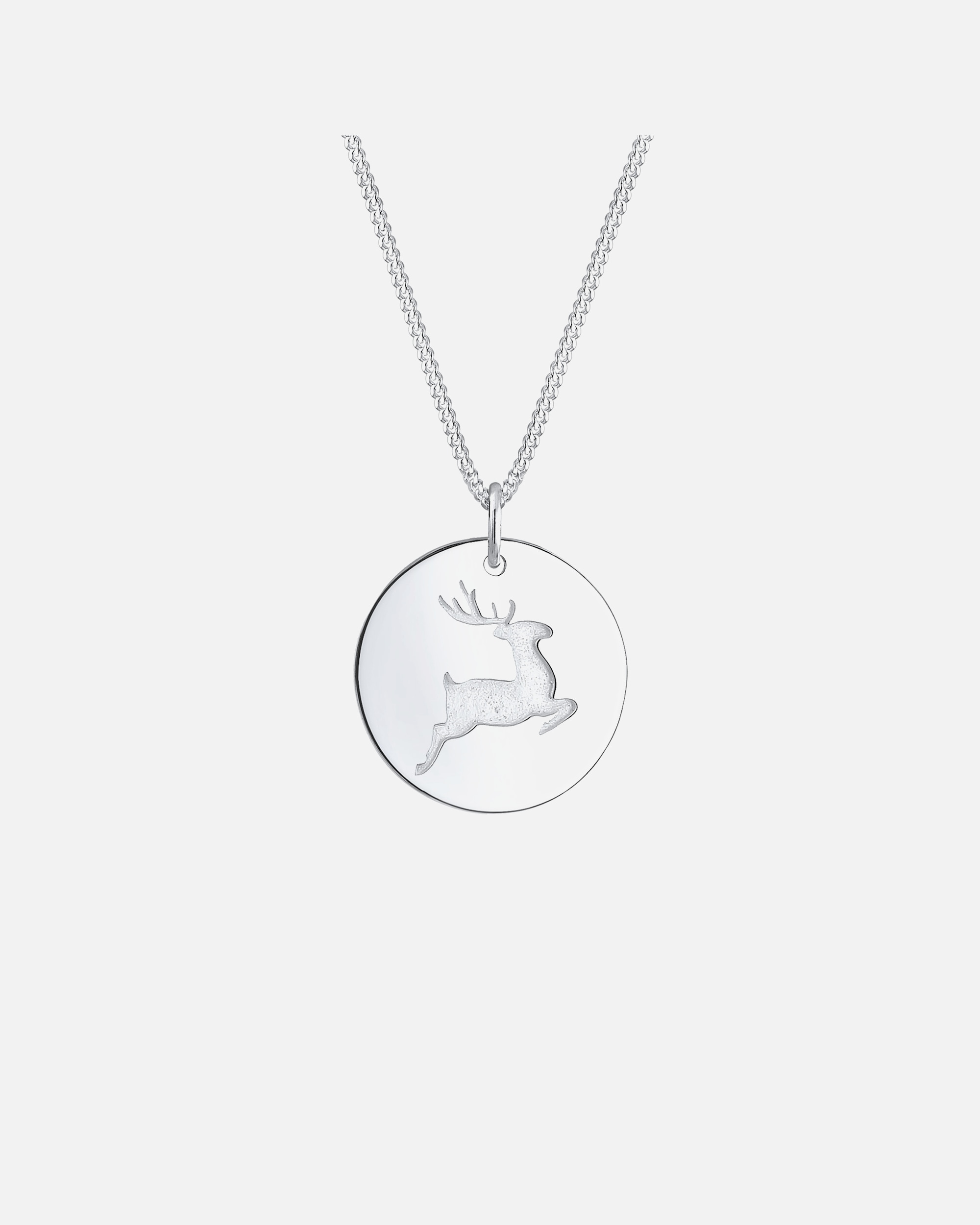 Elli Femme Paillette Cerf Gravure - (925/1000) Argent