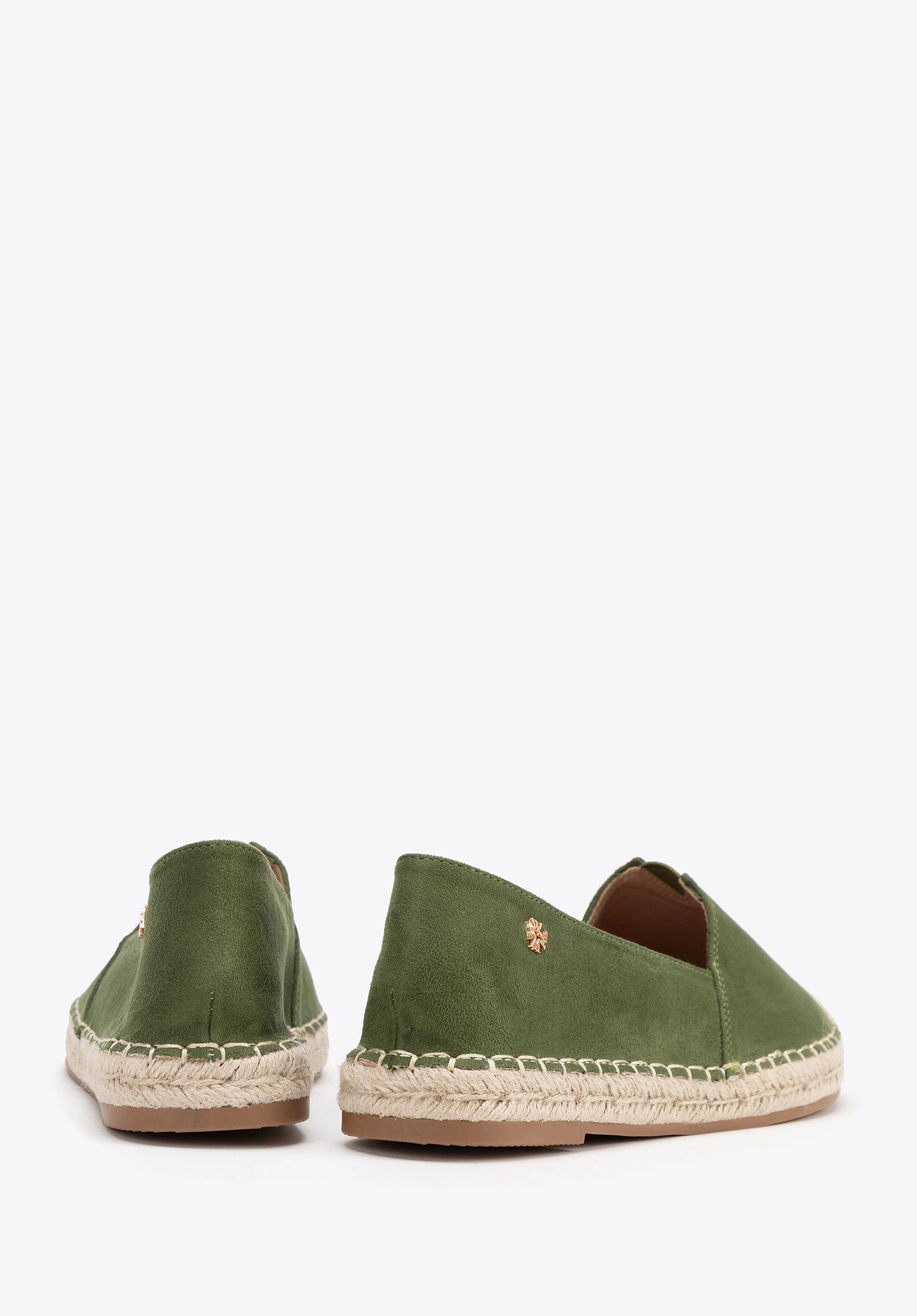 Damskie espadryle z plecionym noskiem zielone