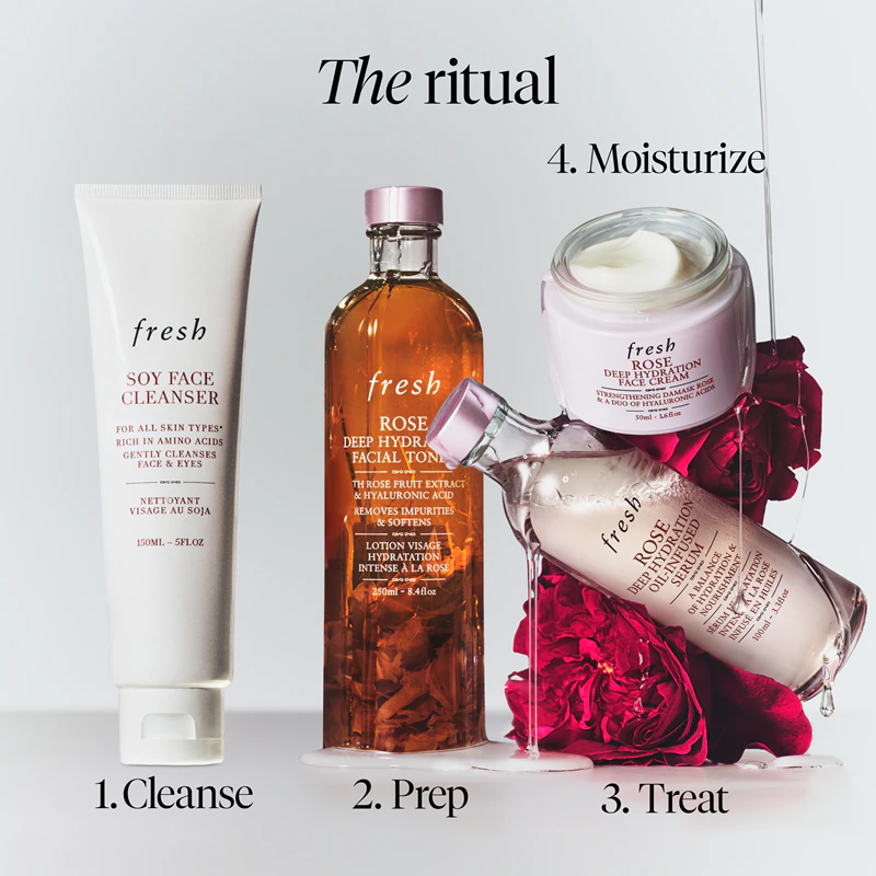Fresh Rose Deep Hydration Face Cream, een hydraterende gezichtscrème met hyaluronzuur.