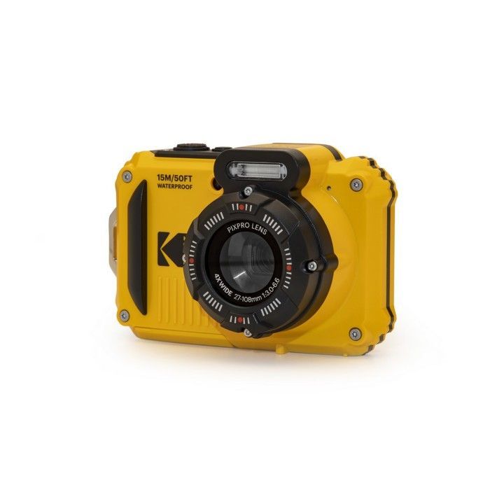 KODAK Pixpro Pack WPZ2 + 2 Batteries + 1 carte SD - Compact 16MP, étanche à 15m,  Anti-Choc, Video 720p, Ecran LCD - Jaune