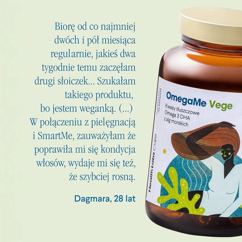 Kapsule prehranskega dopolnila Health Labs Care OmegaMe Vege za pravilno delovanje srca in možganov