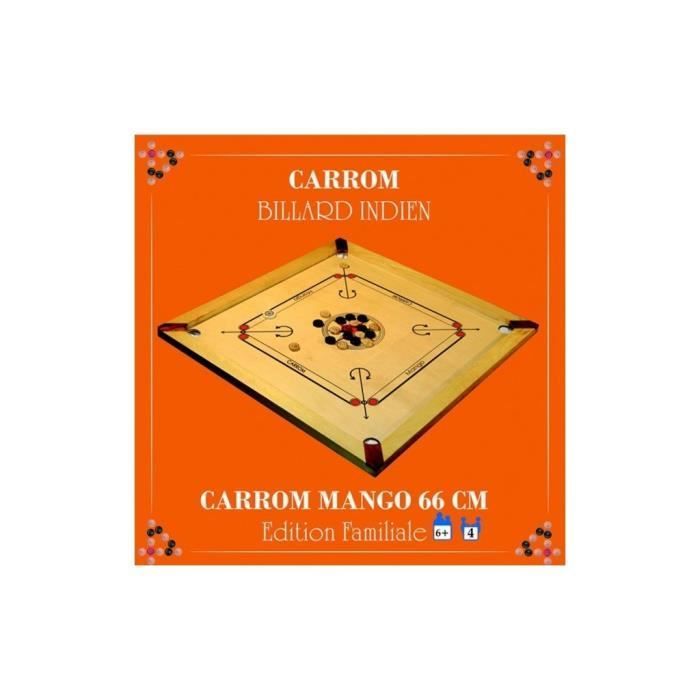 Carrom Art - Mango - 66 cm - Edición Familiar - Juego de Mesa - A partir de 6 años