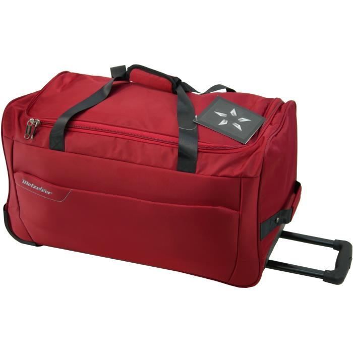 Bolsa de viaje con ruedas METZELDER Runner - Suave - Tamaño mediano - 63L - Roja