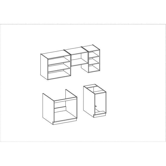 Cocina modular completa SARA - 5 elementos - Acabado roble Sonoma - Ancho 180 cm - Encimera no incluida