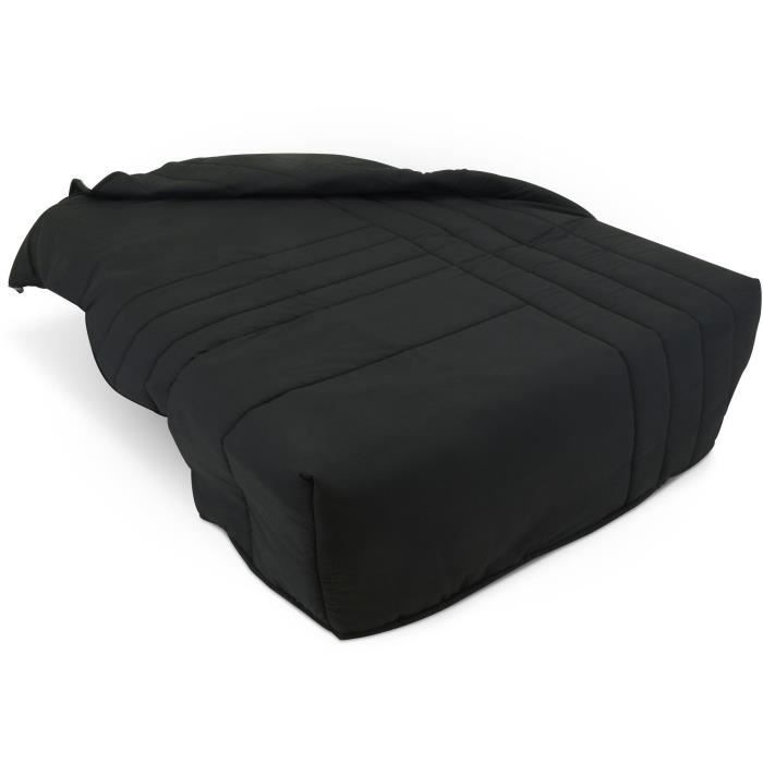 Divano letto BZ - 2 posti - Tessuto antracite - 143 x 106 x 92 cm - Materasso BULTEX - BECCI