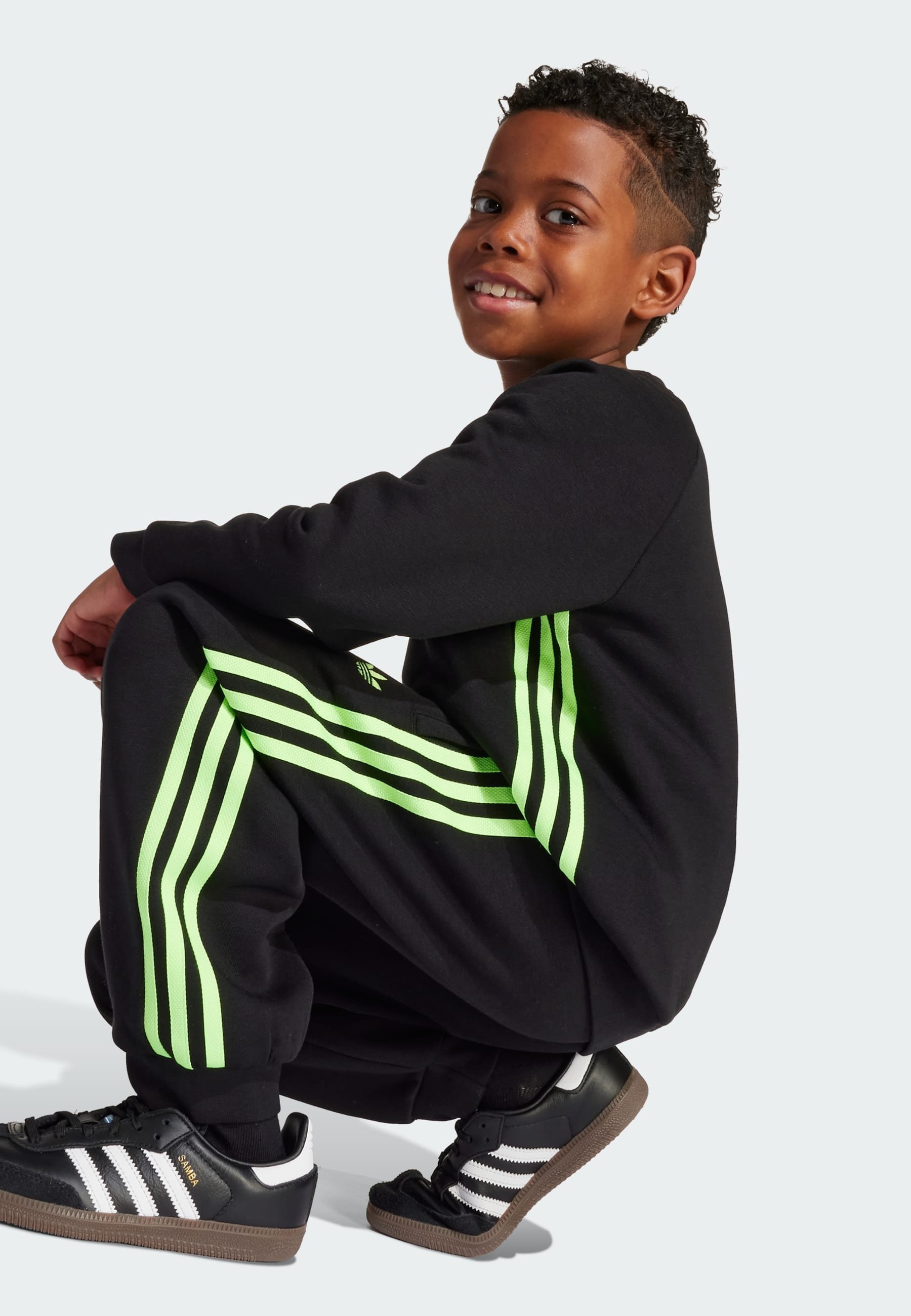 adidas Originals CREW SET - Trening - negru, verde semnal