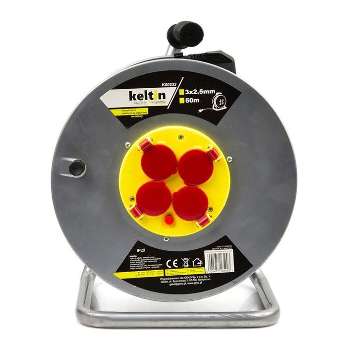 Electric cable reel - MON MOBILIER DESIGN - 4 sockets - 50 m - IP20 - H05VV-F 3G 2.5 mm²