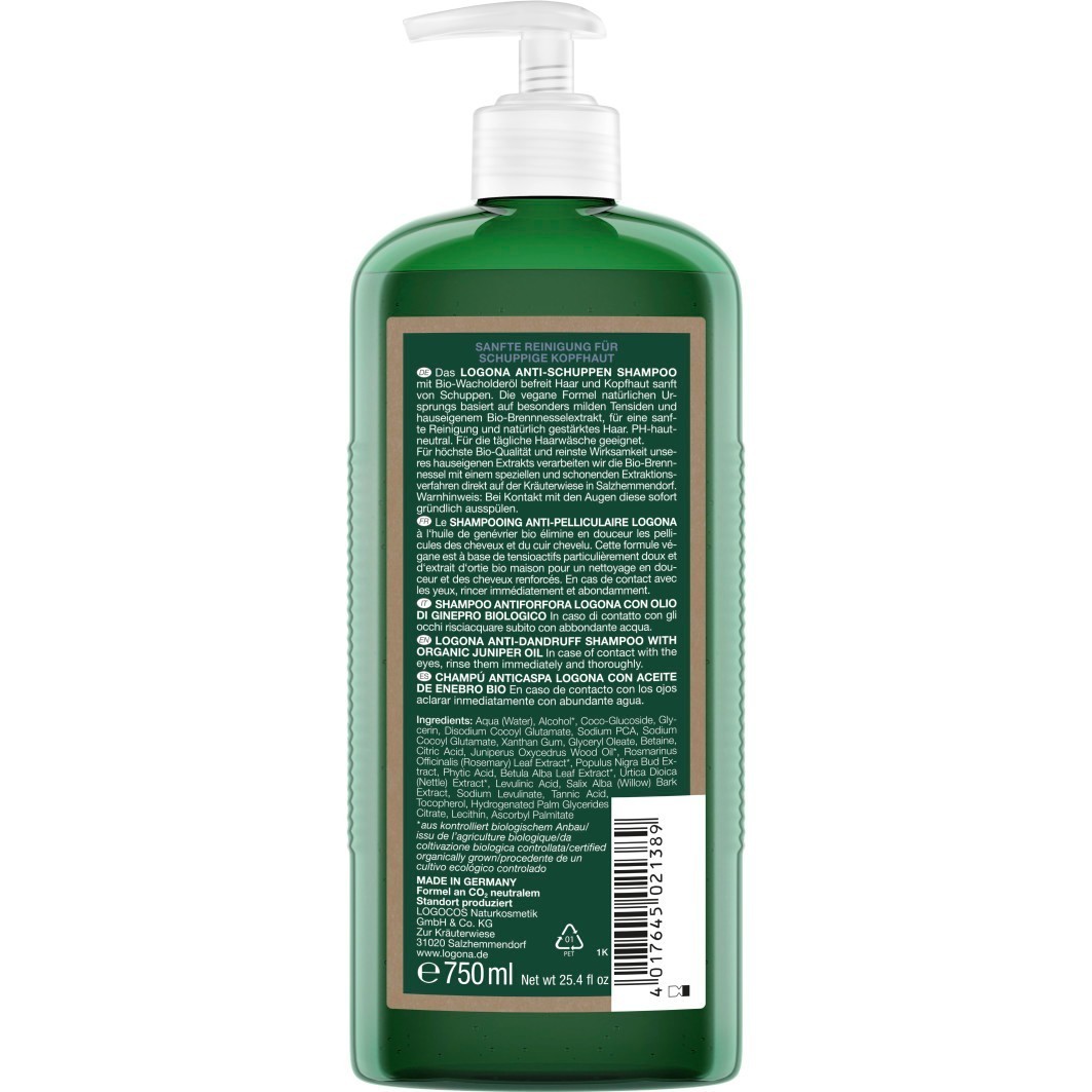 Logona Anti-Dandruff Care pretblaugznu šampūns ar organiskām kadiķogām – 750 ml