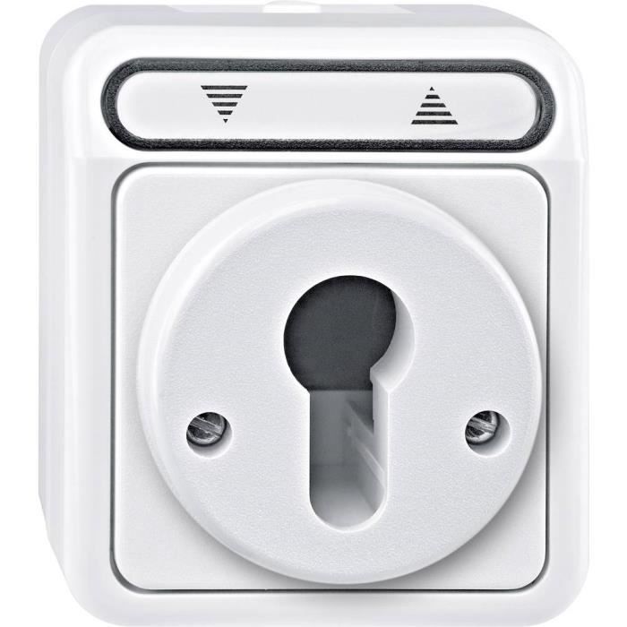 Botón pulsador para persiana enrollable Merten 4075010 AQUASTAR Blanco Polar