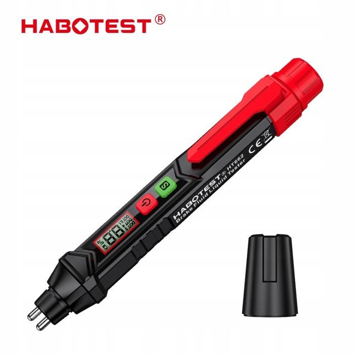 Brake Fluid Tester, Concentration Meter 0-4% DOT3 DOT4 DOT5.1 + Batteries