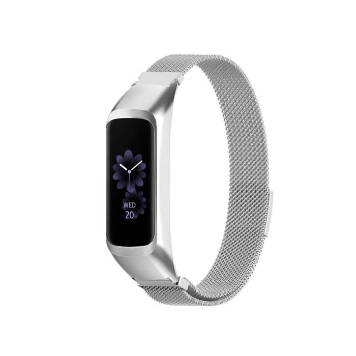 Bracelet Pour Montre Connectée De Montre En Acier Inoxydable Milanais Pour Samsung Galaxy Fit2 Sm-R220 -Argent