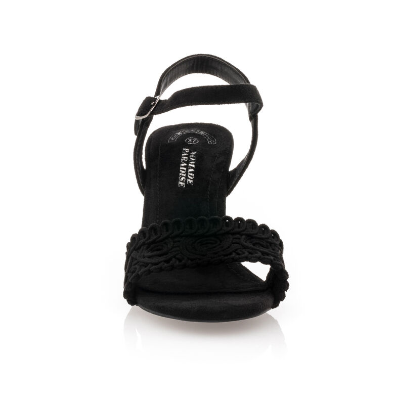 Svarte sandaler / sko med åpen tå til dame