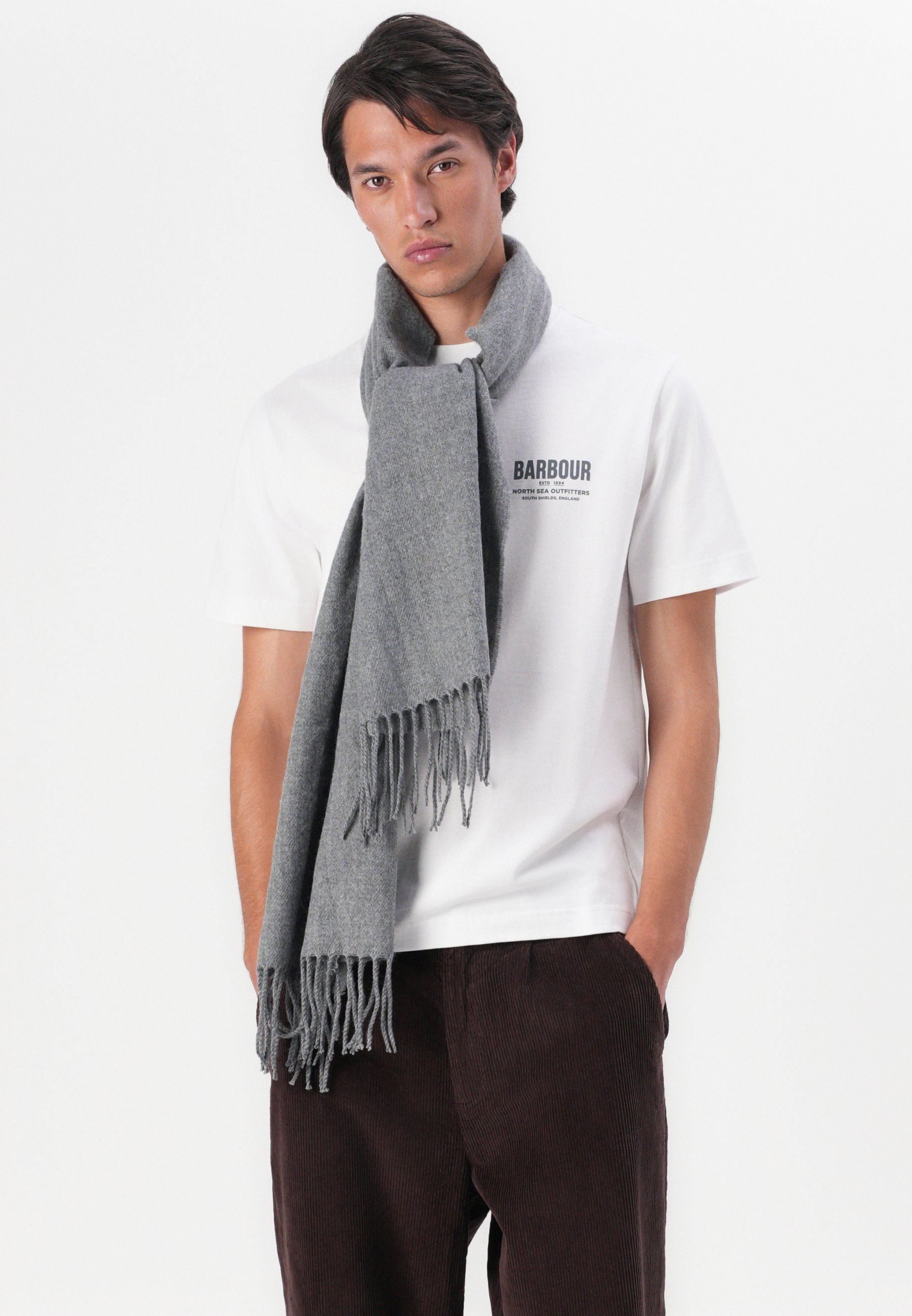 Barbour RELAXED SOUTER - T-shirt stampata - bianca