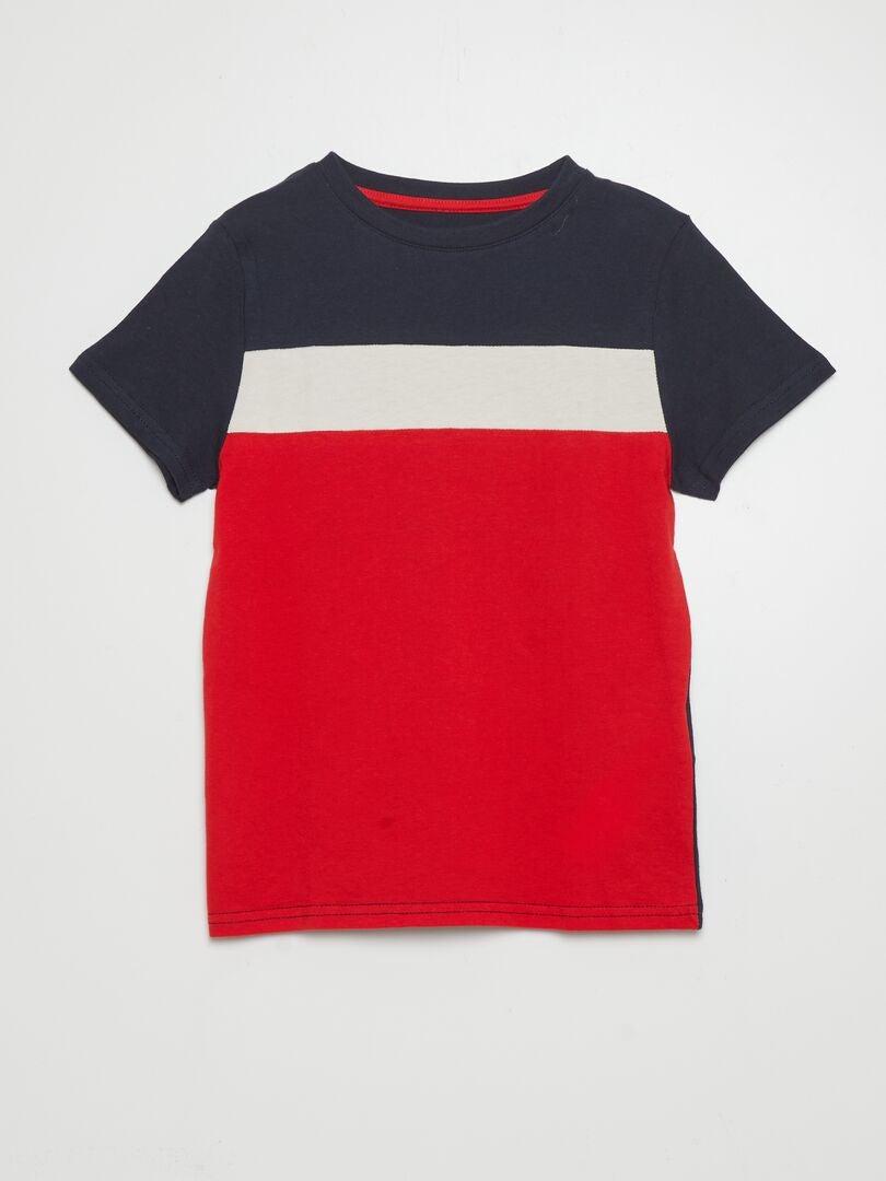Camiseta Colorblock - VERMELHA