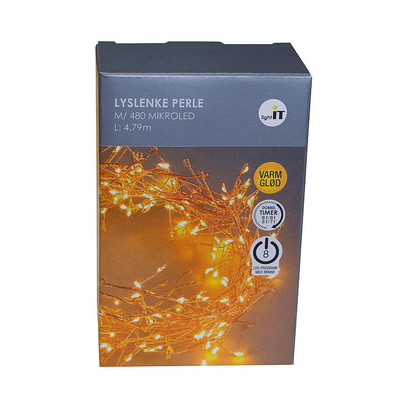 Huisverlichting met 480 LED's, warm licht, parelmoer