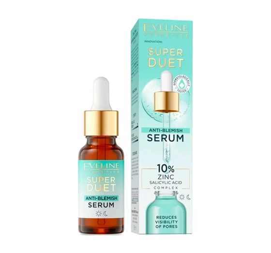 Eveline Cosmetics Super Duet serum na niedoskonałości 10% cynk do skóry trądzikowej i młodej 18 ml