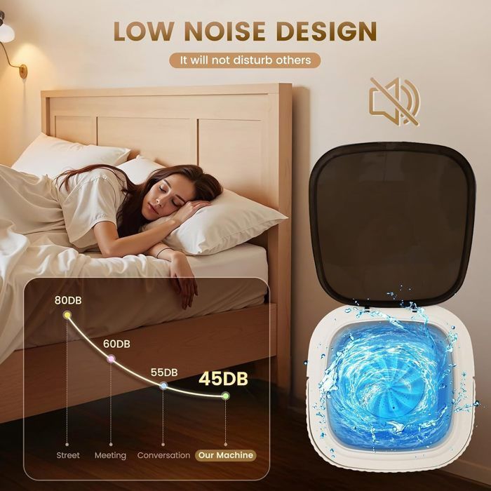 Mini lavatrice da 12 litri, 2 in 1, ideale per il campeggio, pieghevole, con centrifuga, per un lavaggio profondo di biancheria intima e vestiti per bambini.