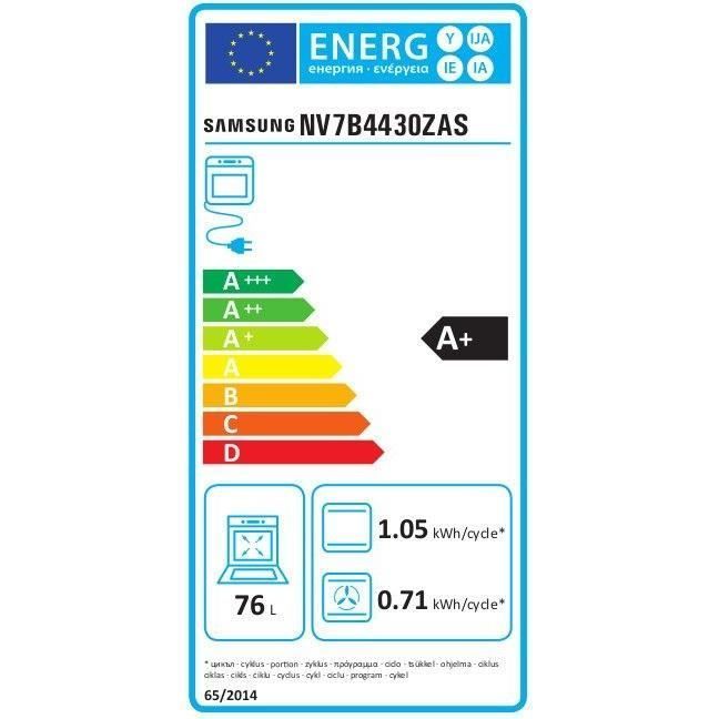 SAMSUNG built-in oven - NV7B4430ZAS - 76L - Wi-Fi connected - Pyrolytic cleaning - Voice controls