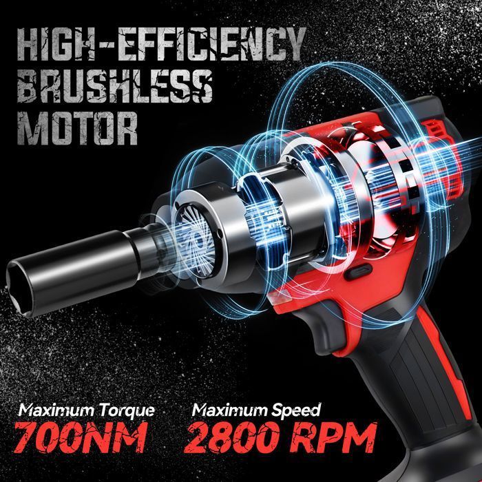 Avvitatore a impulsi senza fili brushless da 700 N.m, 1/2