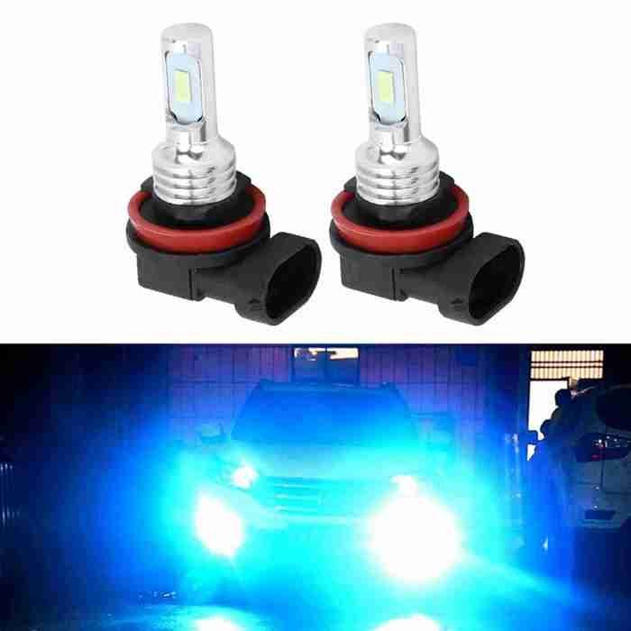 SHI- 2 bombillas LED antiniebla H8/H11 de 80 W y 8000 K, color azul hielo, 12-24 V, universales para faros de coche