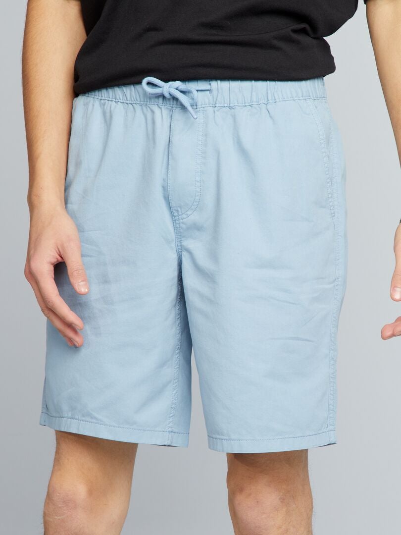 Pantalones cortos de algodón elástico - AZUL