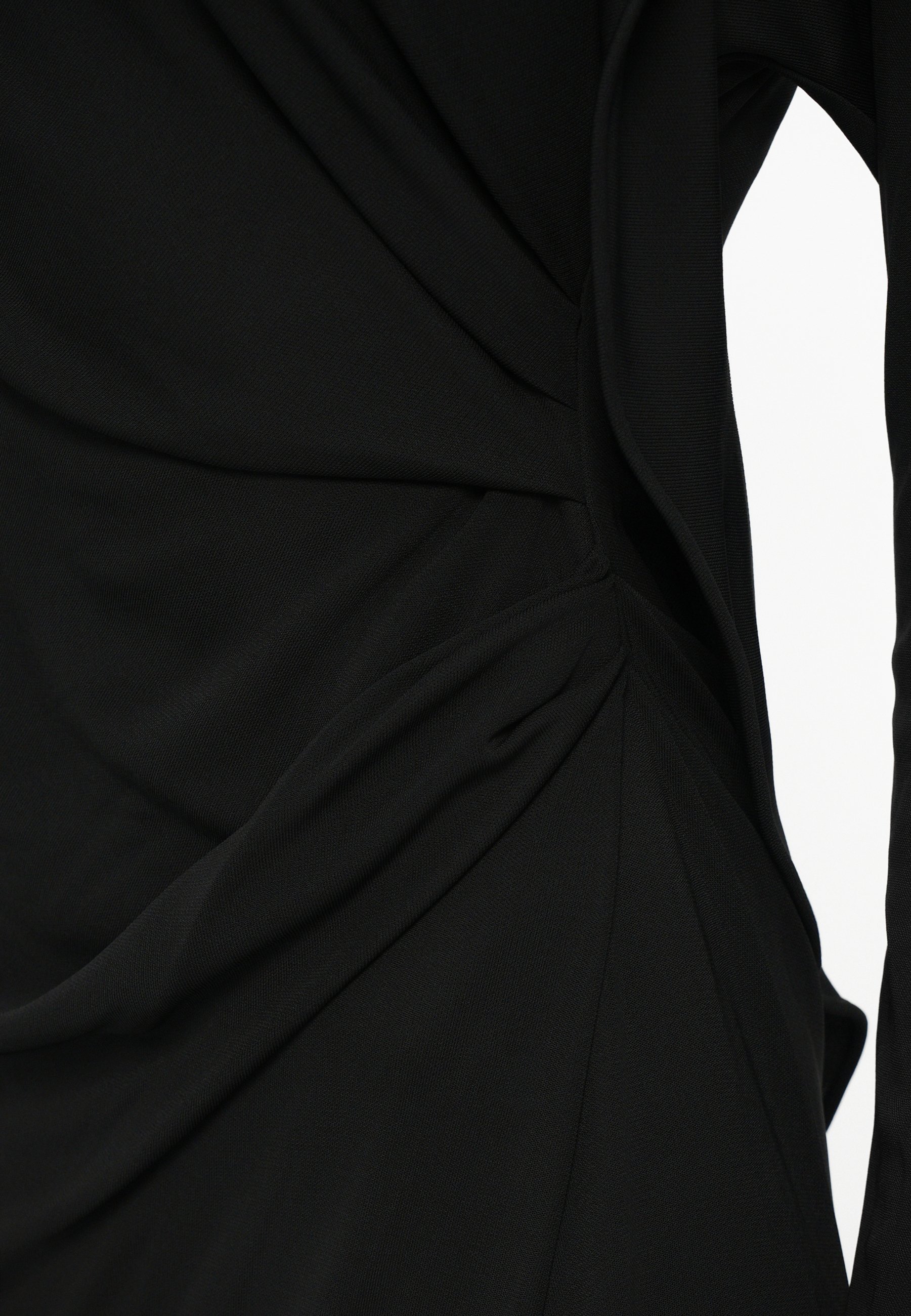 Victoria Beckham jurk met lange mouwen en draperie - Jersey jurk - zwart