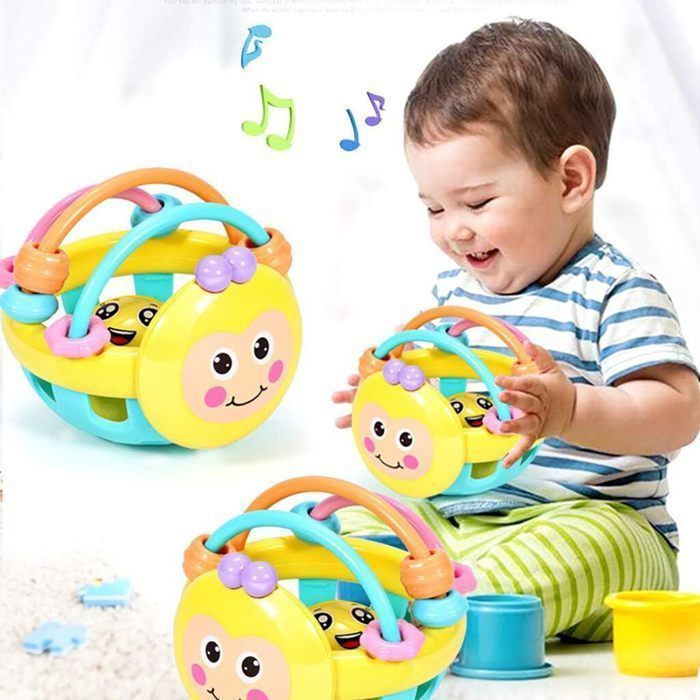 Juguetes educativos - Juguetes para bebés - Juguetes de educación temprana - Sonajero de goma suave - Juguete de abeja - Juguete libre de BPA