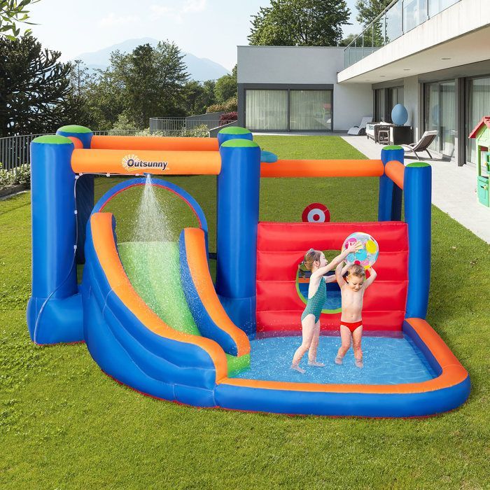 Outsunny - Inflatable Castle - Oxford Fabric - 380x340x170cm - Multicolor