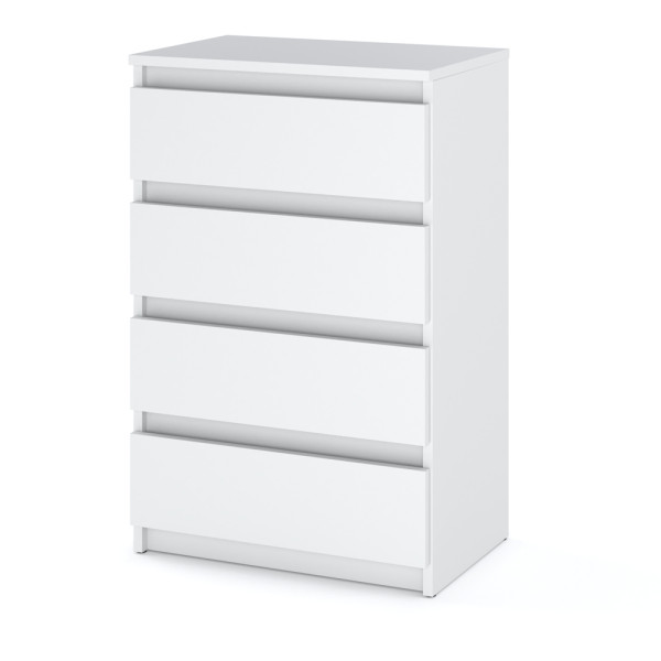 Komoda biała 4 szuflady nowoczesna szafka do salonu 60cm